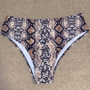 Snakeskin highwaisted bathing suit bottoms